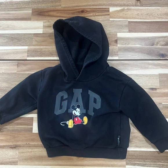 GAP x Disney Mickey Mouse Black Sweatpants Hoodie Set Toddler Size 3 Years - Picture 3 of 6
